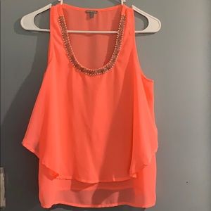 Fluorescent Pink Embellished Blouse